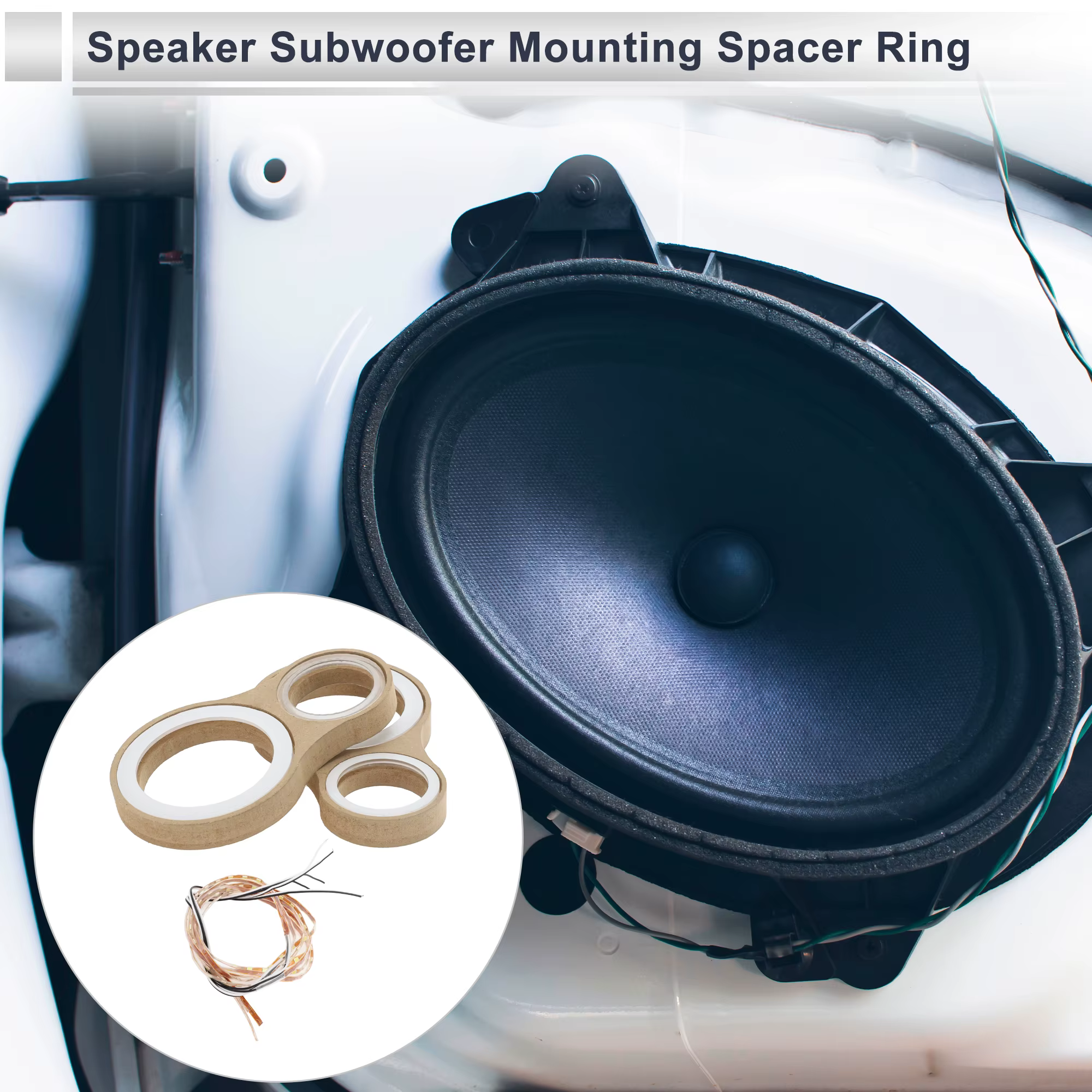 X Autohaux Anillos espaciadores para altavoces de coche con luz - imagen 2