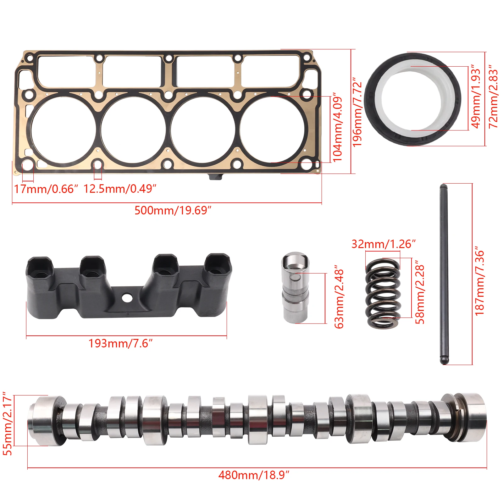 Kit árbol de levas Chevy LS camiones 4.8L-5.7L 1999-2013 - imagen 2