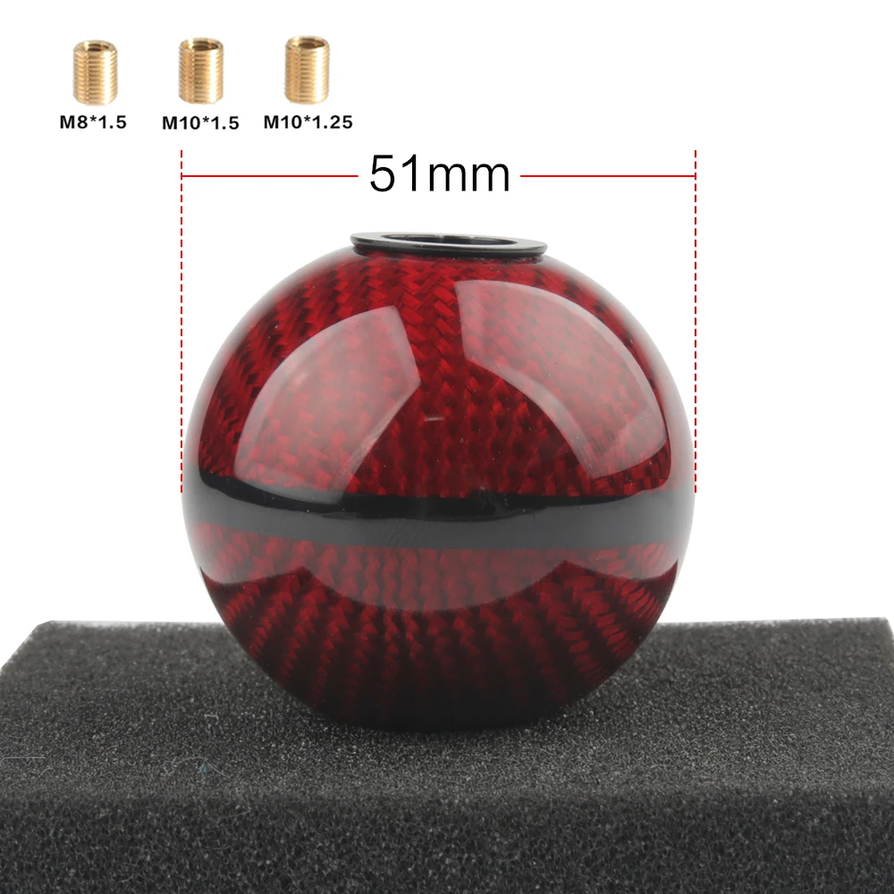 Pomo de cambio esférico de fibra de carbono universal JDM - imagen 2