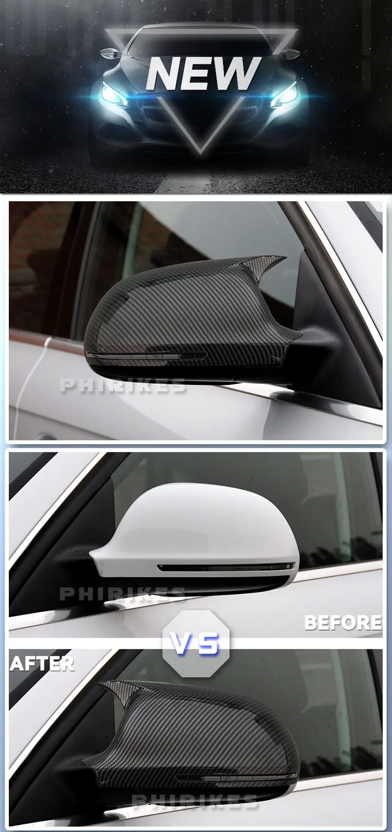 Cubierta de espejo para Audi, vista del diseño