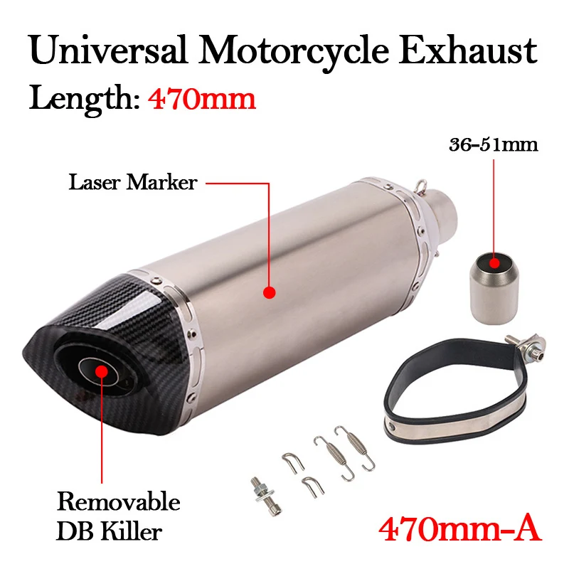 Silenciador de escape para moto con tubo de 51 mm - imagen 4