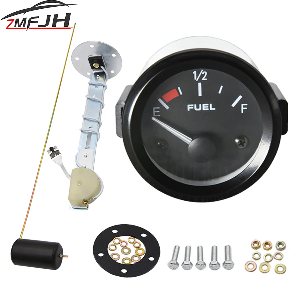 Indicador de combustible 52 mm con sensor de flotador, LED blanco 12 V