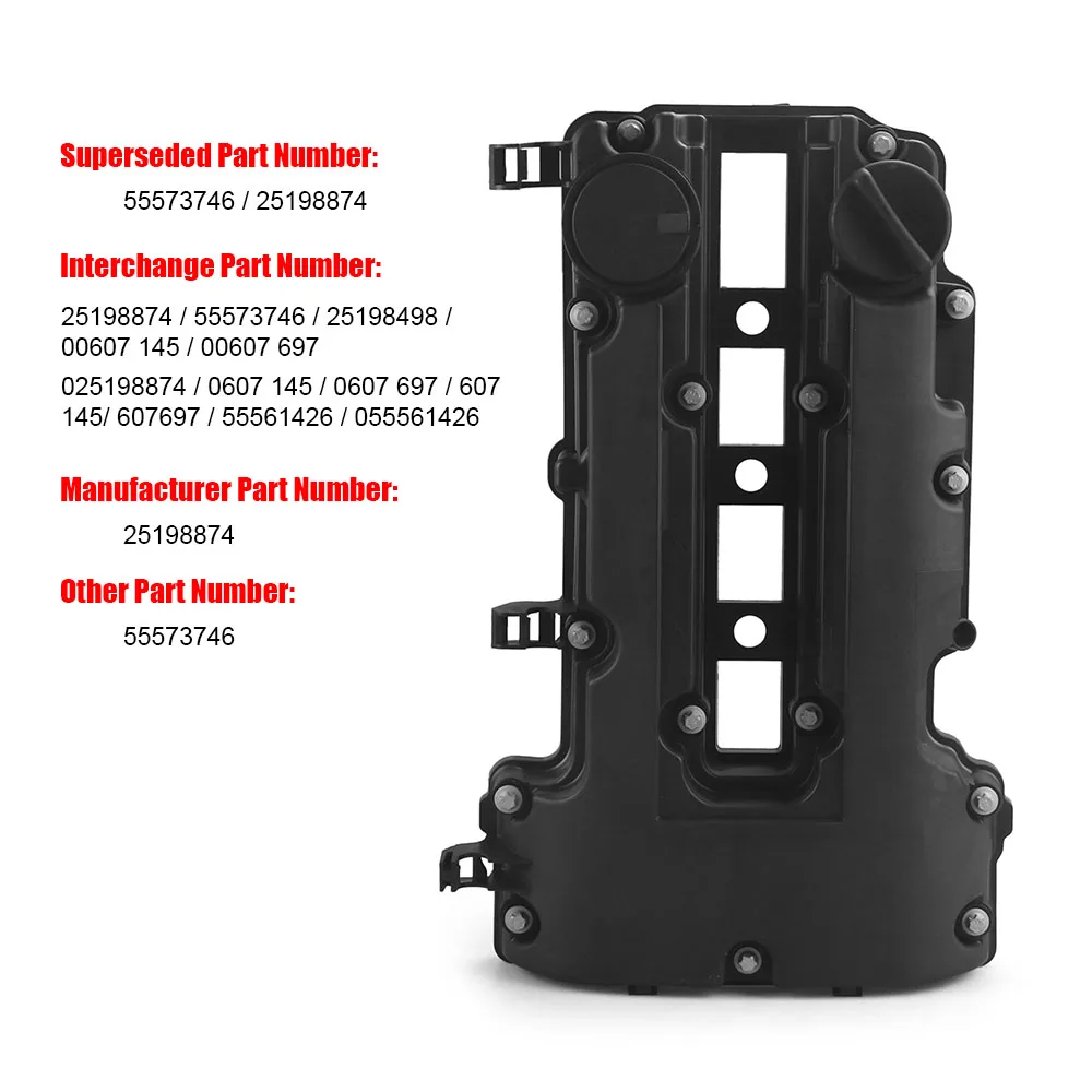 Cubierta de válvula de motor de árbol de levas con pernos y sello para Chevy, Cruze, Sonic, Buick 1.4L 25198498,25198874,55573746 - imagen 3