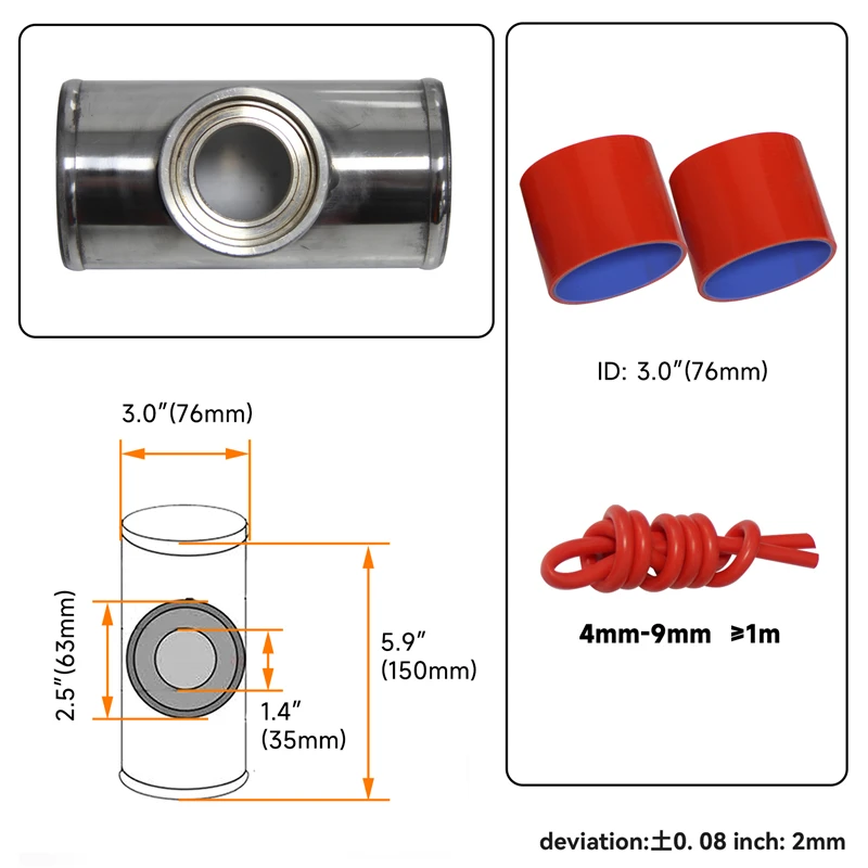 Válvula soplado Turbo ajustable SQV IV – kit brida y mangueras silicona - imagen 5
