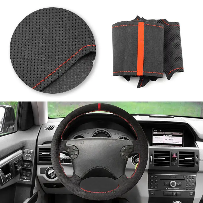 Volante cuero ante negro y rojo Mercedes Clase E W210