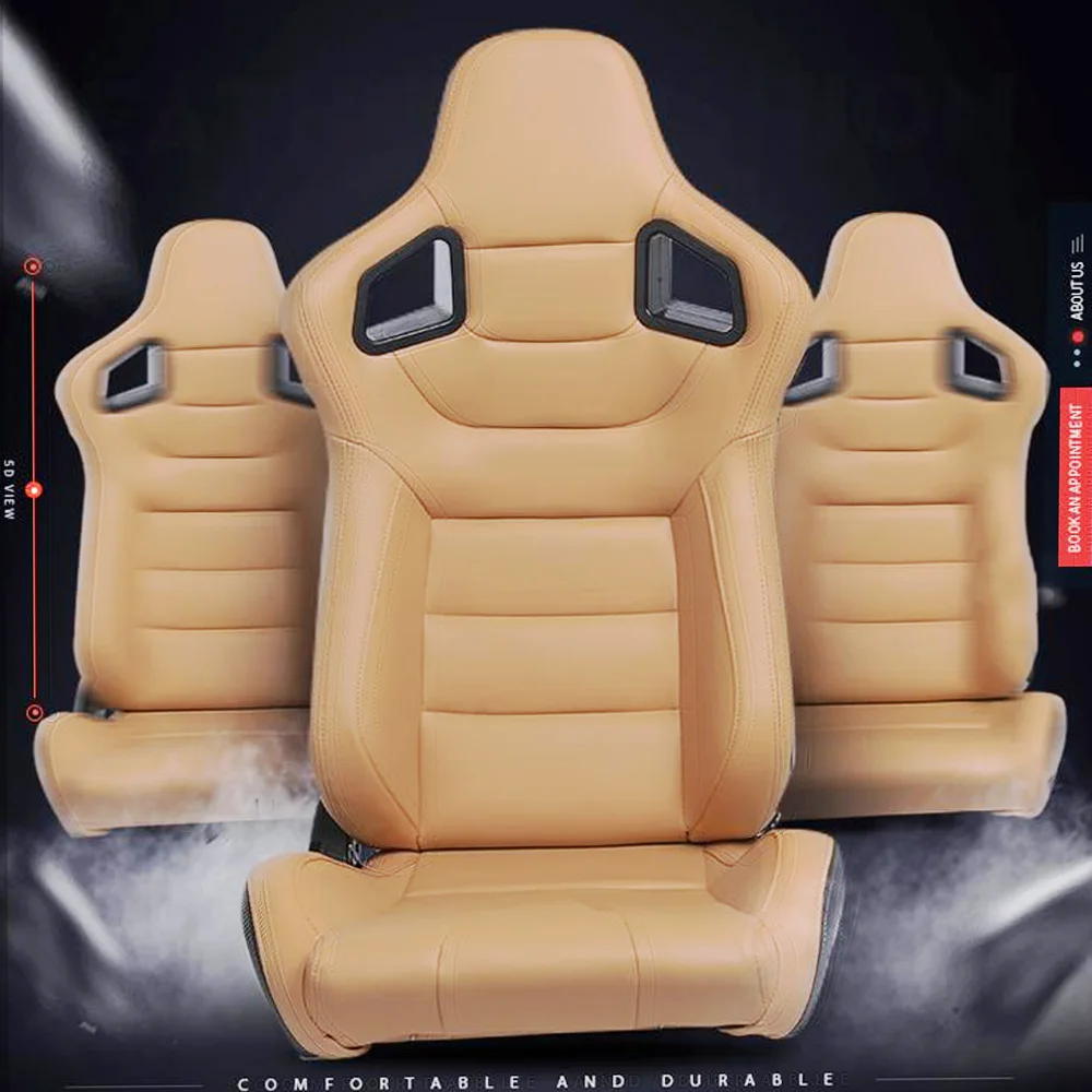 Asientos de carreras cubo ajustables 3D universales PVC reclinables - imagen 2