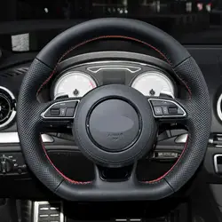 Trenzas DIY en el volante del coche para Audi S3 2014-2017 S5 2012-2016 Interior del coche volante cubierta de cuero perforado embellecedor