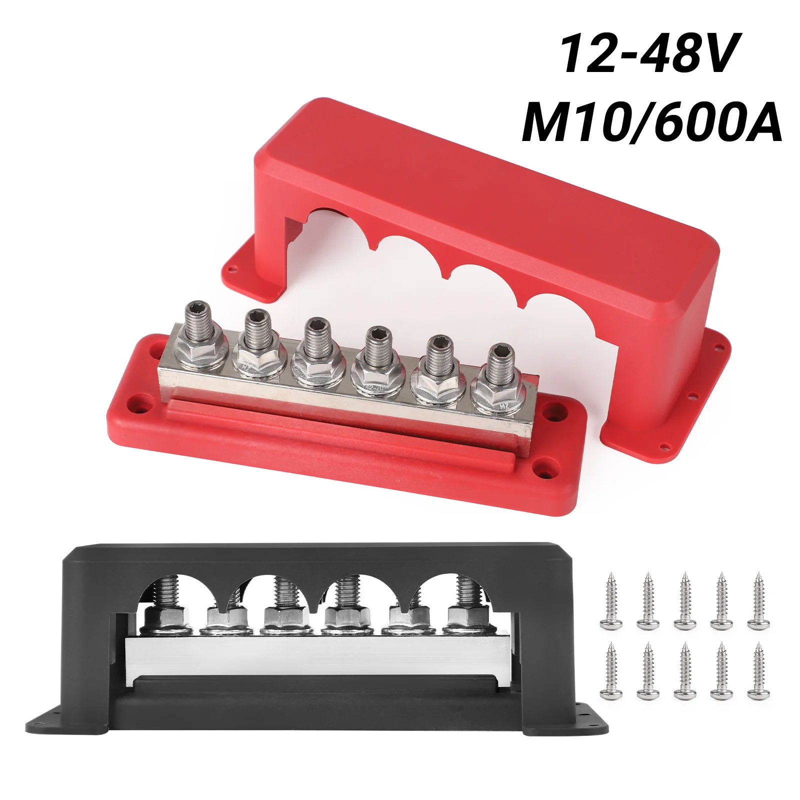 Bloque de distribución eléctrica 600 A, 6 vías M10, 12-48 V - imagen 3