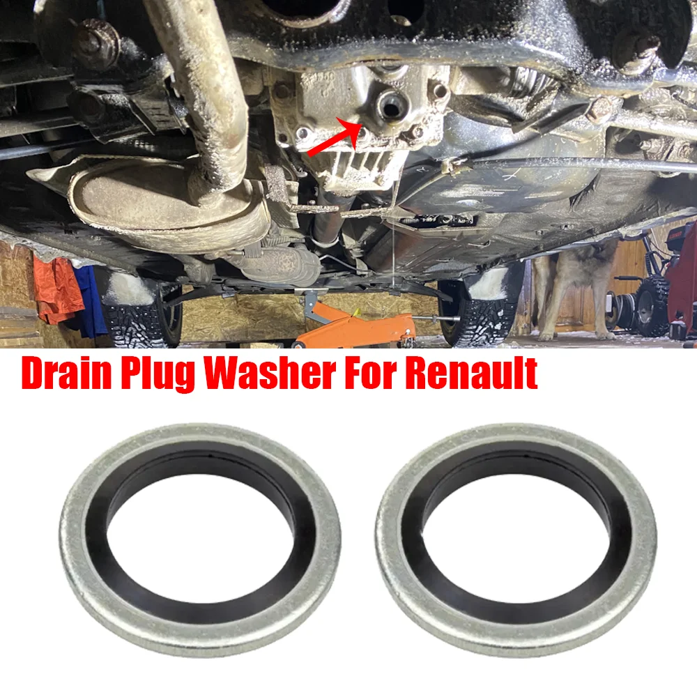 110265505 R 2 uds tapón de drenaje de cárter de aceite de coche juntas de sellado anillos arandela para Renault Clio Duster Espace Fluence Logan Scenic Pulse