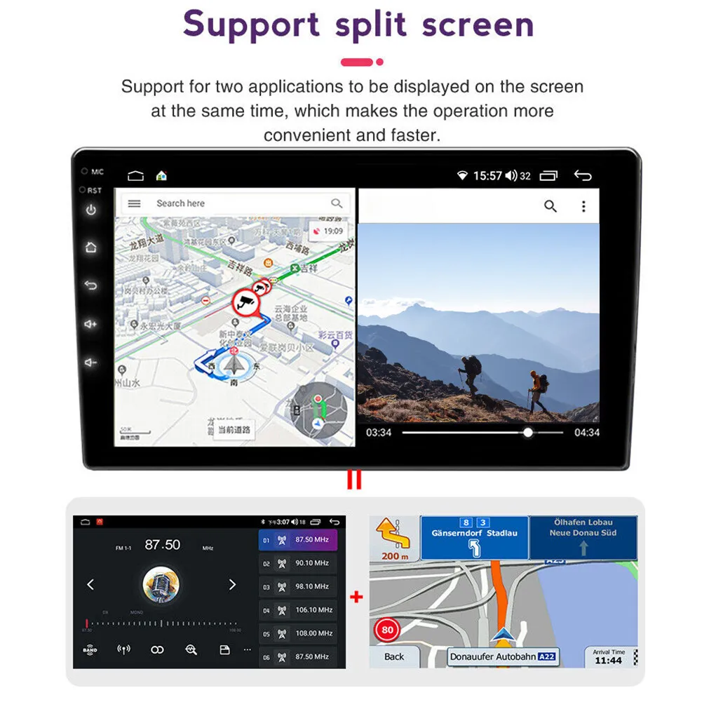 Radio Android 14 GPS 9" para Smart 2014-2022 con CarPlay y Auto - imagen 3