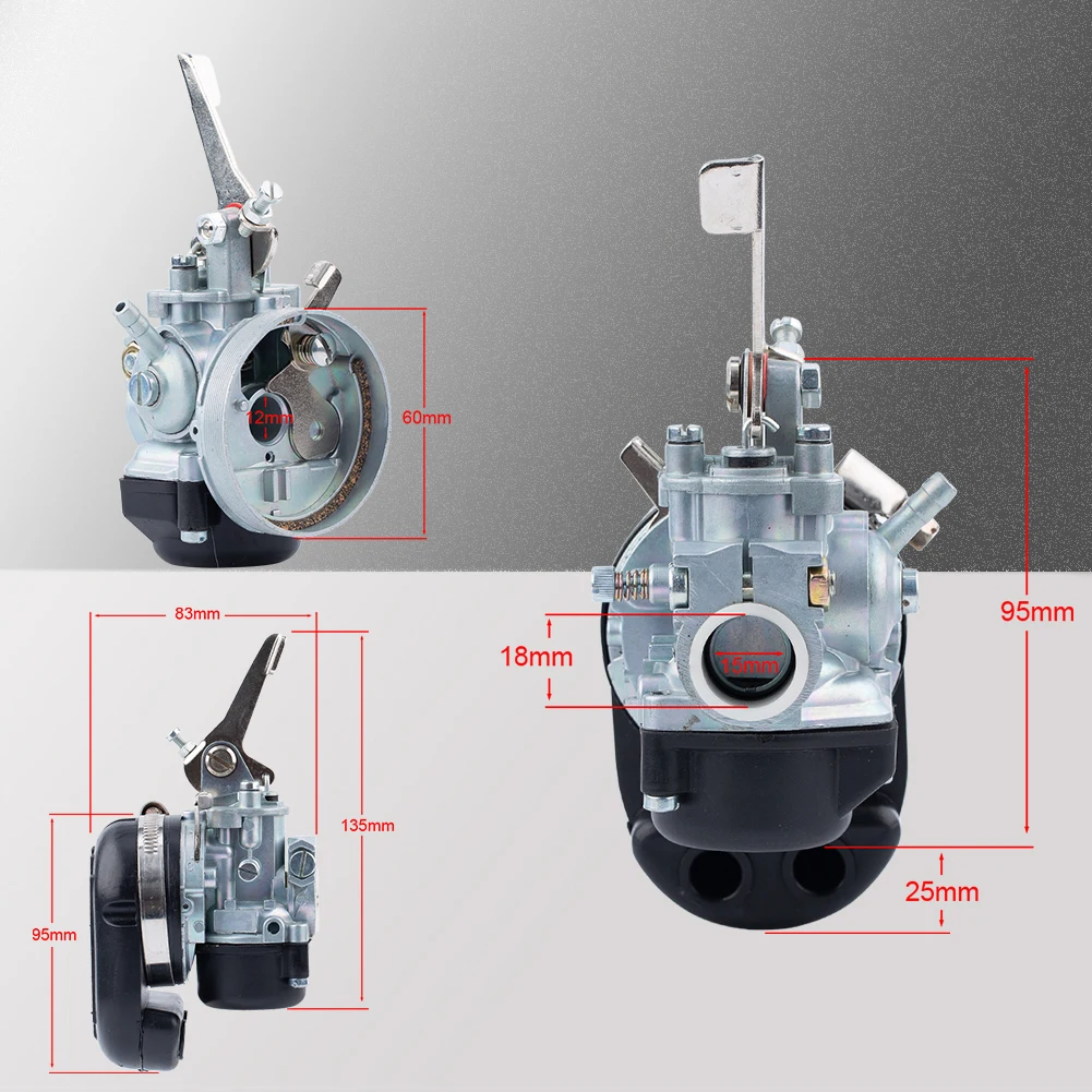 Detalle del cuerpo del carburador de motocicleta