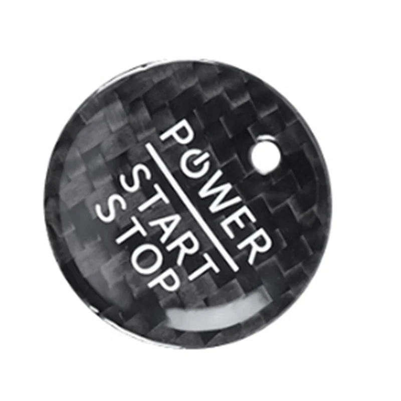 AB56-accesorios interiores de coche, botón de arranque y parada de motor, pegatina embellecedora de fibra de carbono Real para Ford Mustang Mach-E - imagen 5