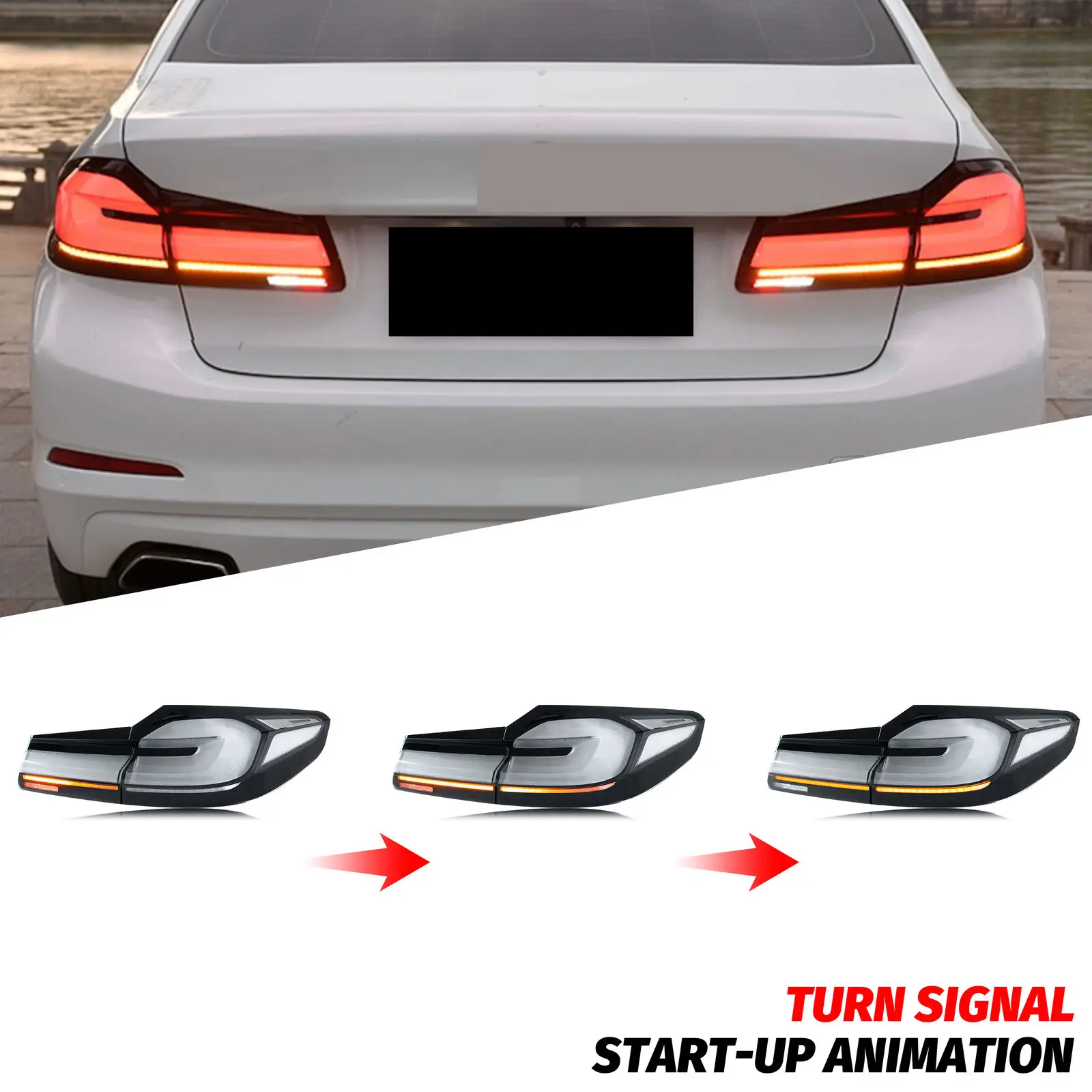 Luces traseras LED BMW G30 F90 M5 5-Series 2017-2020 secuencial azul - imagen 3