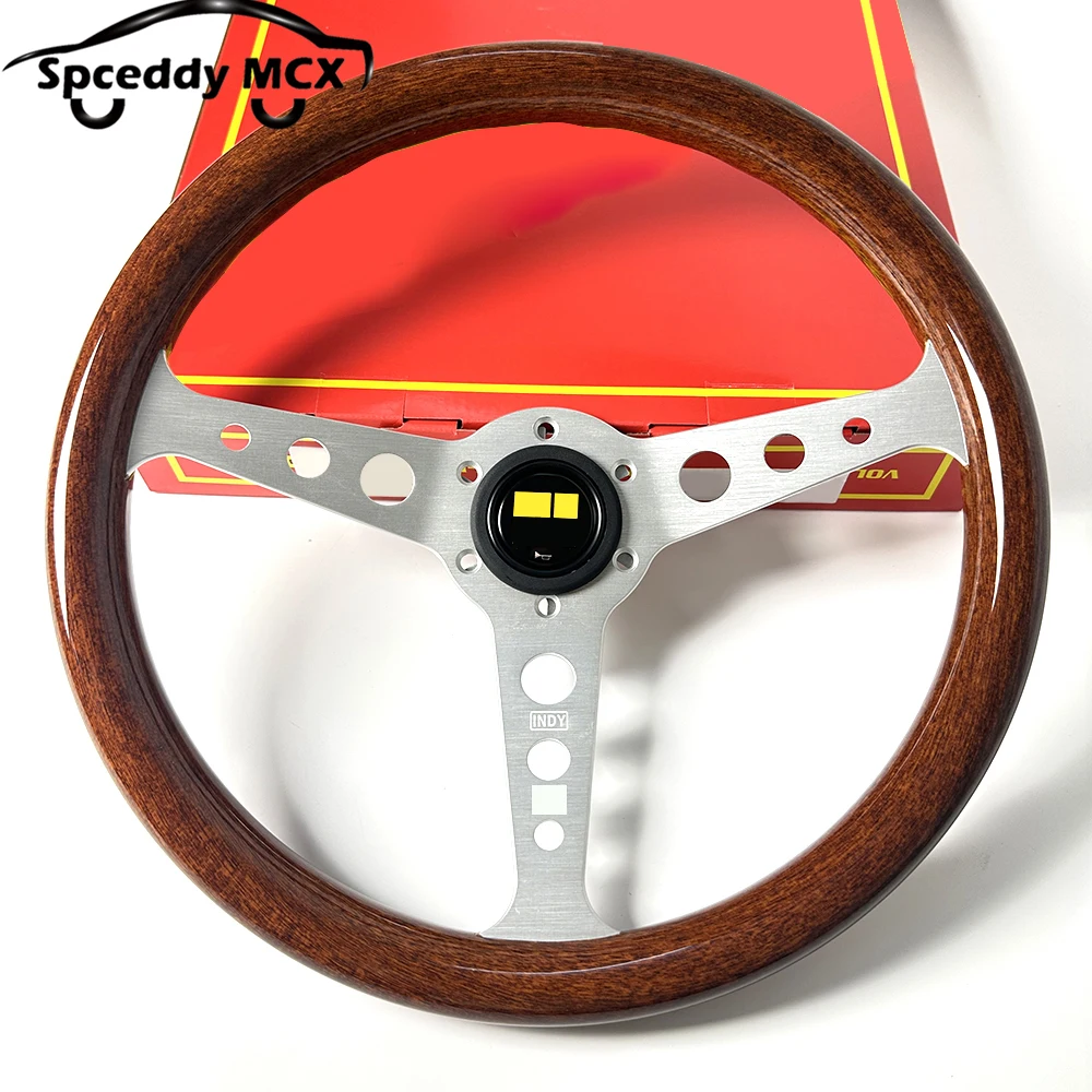 Volante deportivo Heritage INDY de madera estilo clásico, 358 mm