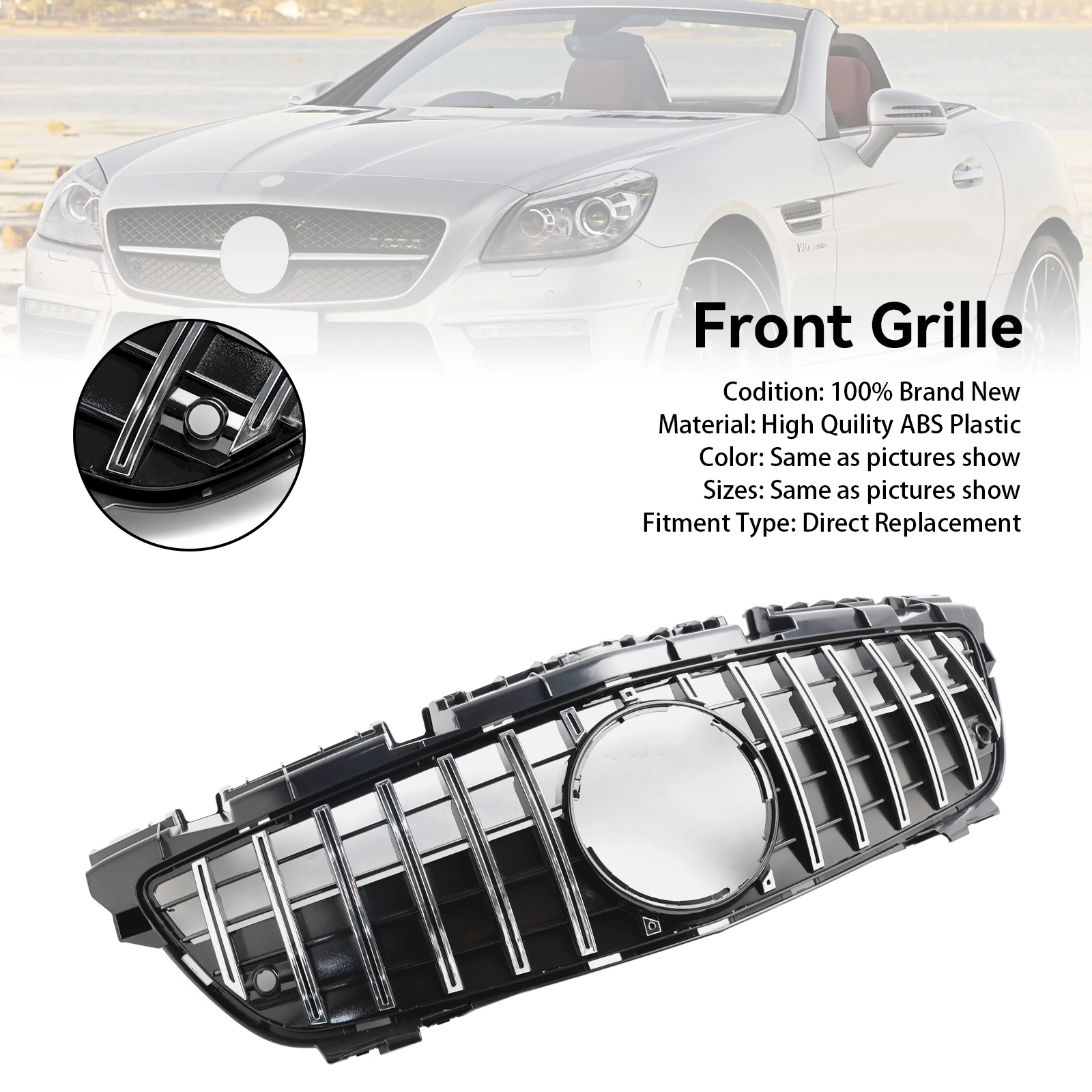 Rejilla frontal cromada Areyourshop para Mercedes SLK R172