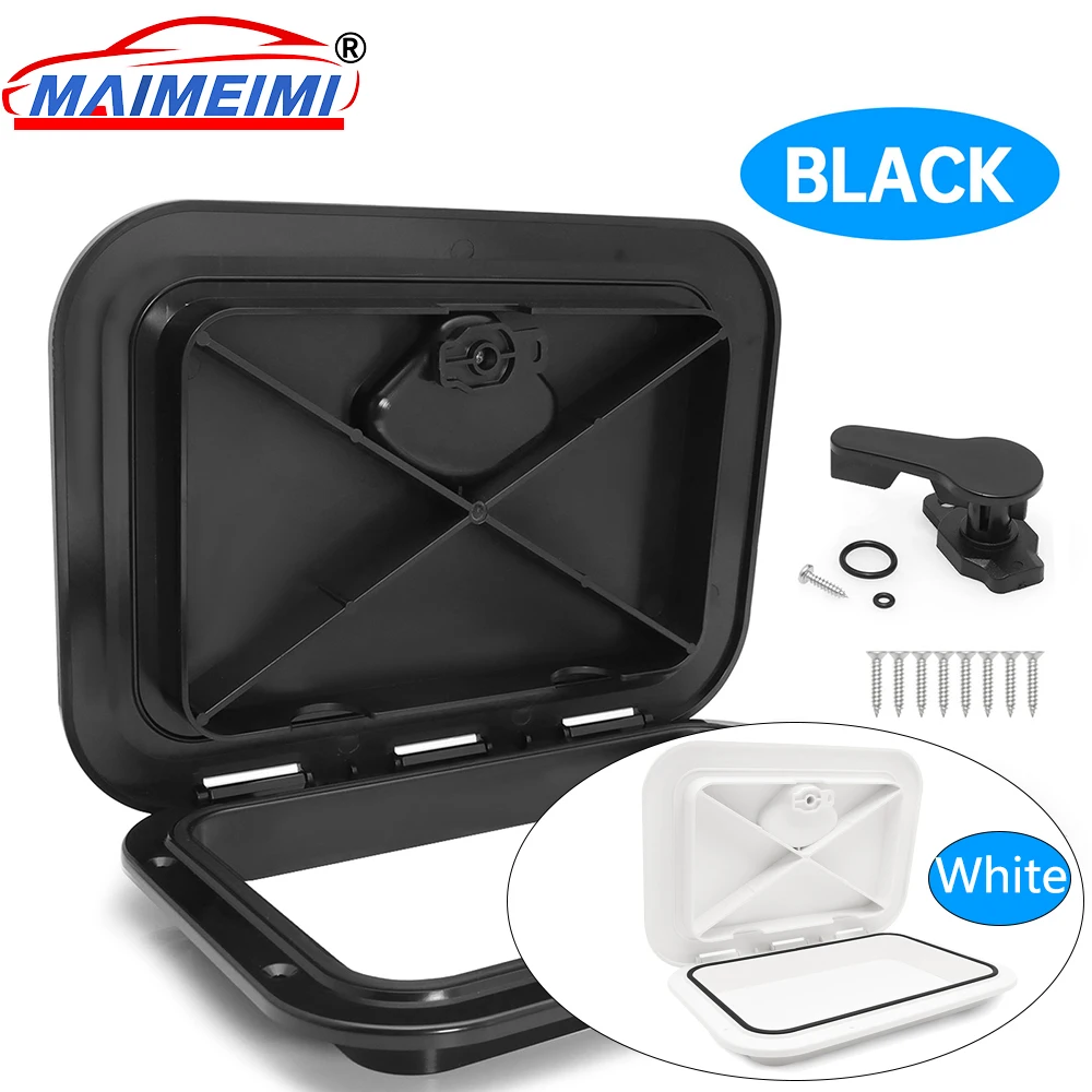 Escotilla marina rectangular blanca/negra – cubierta de inspección para barco