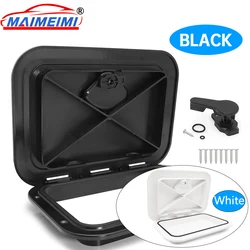 Escotilla marina rectangular blanca/negra – cubierta de inspección para barco