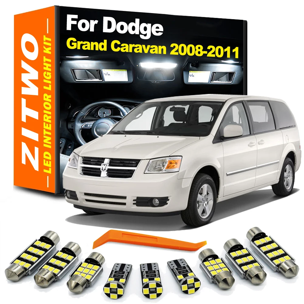 ZITWO 14 Uds Canbus Kit de bombillas LED para Interior de coche para Dodge Grand Caravan 2008 2009 2010 2011 lámpara de visera cúpula bombilla de lectura
