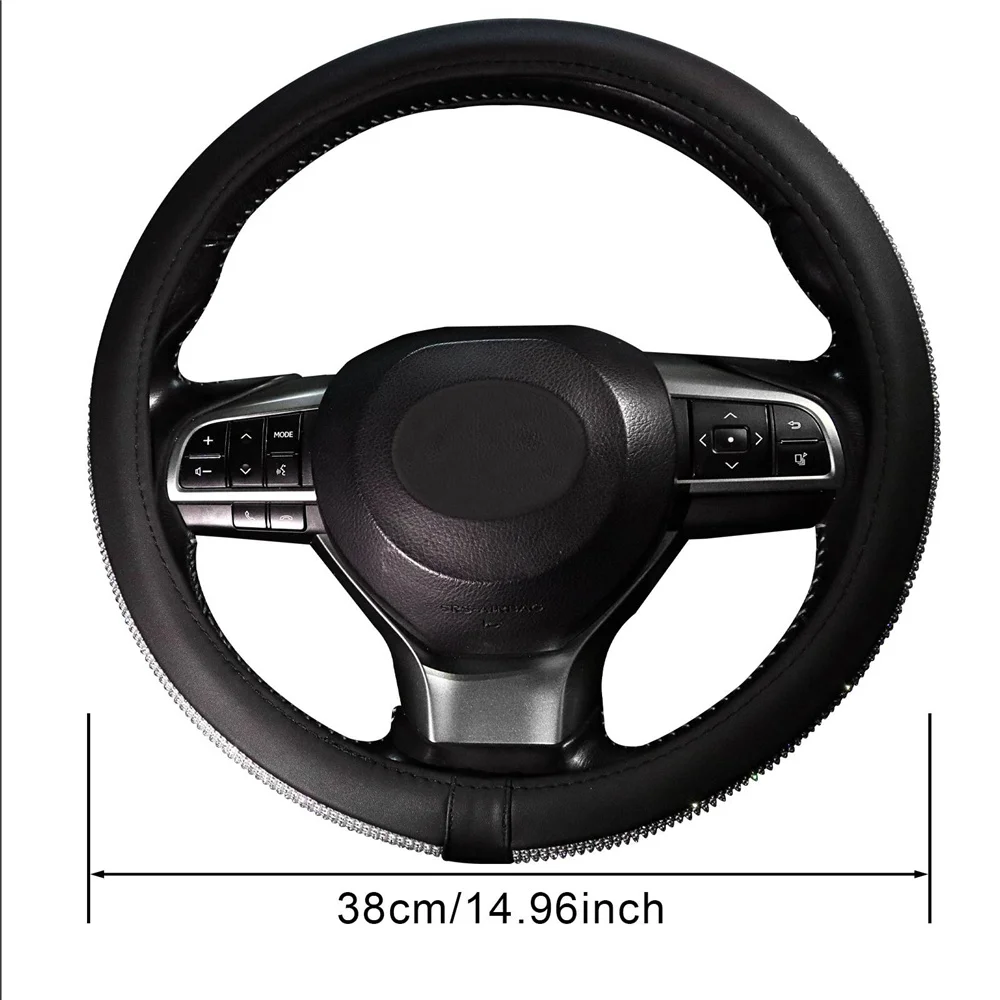 Funda volante cuero PU con apliques – VW Opel Toyota Ford - imagen 2