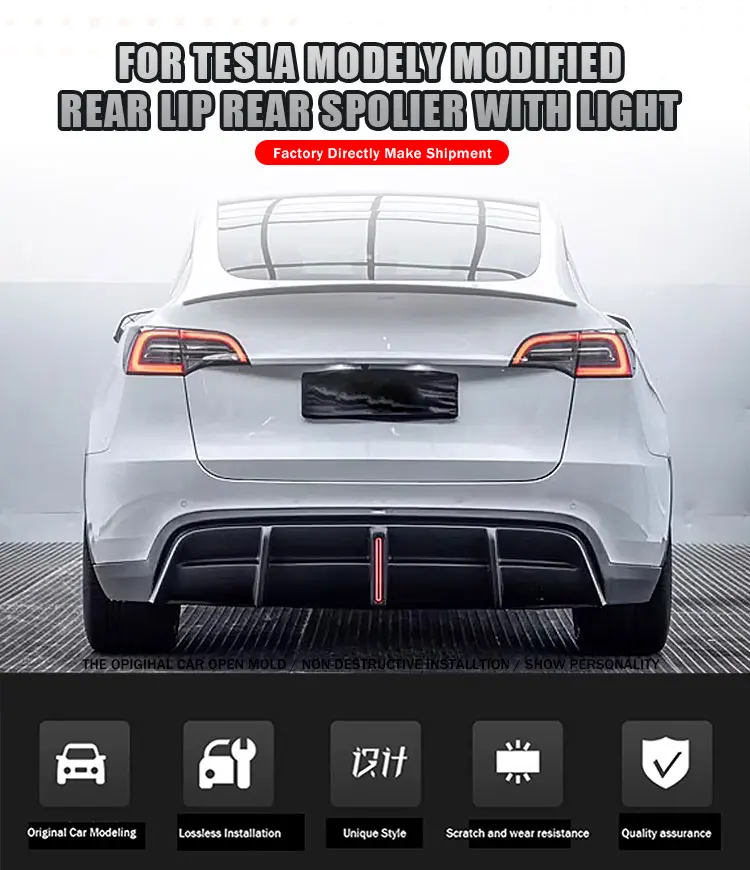 Kit de labio trasero y alerón para Tesla Model Y