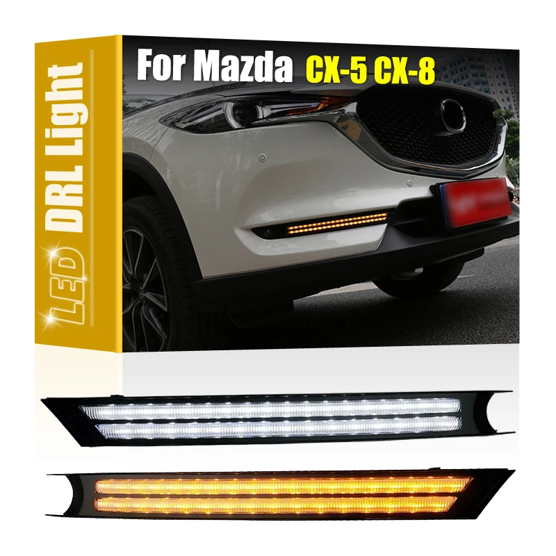 Luces LED diurnas dinámicas ámbar para Mazda CX-5/CX-8 2017-2021 - imagen 2