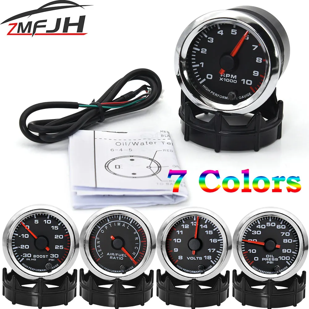 Tacómetro LED universal 0-10000 RPM 52 mm para coche 12V