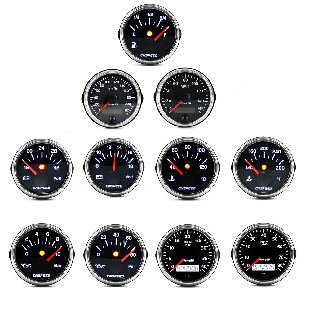 Indicador multifunción 12-36 V con RPM, velocidad y temperatura
