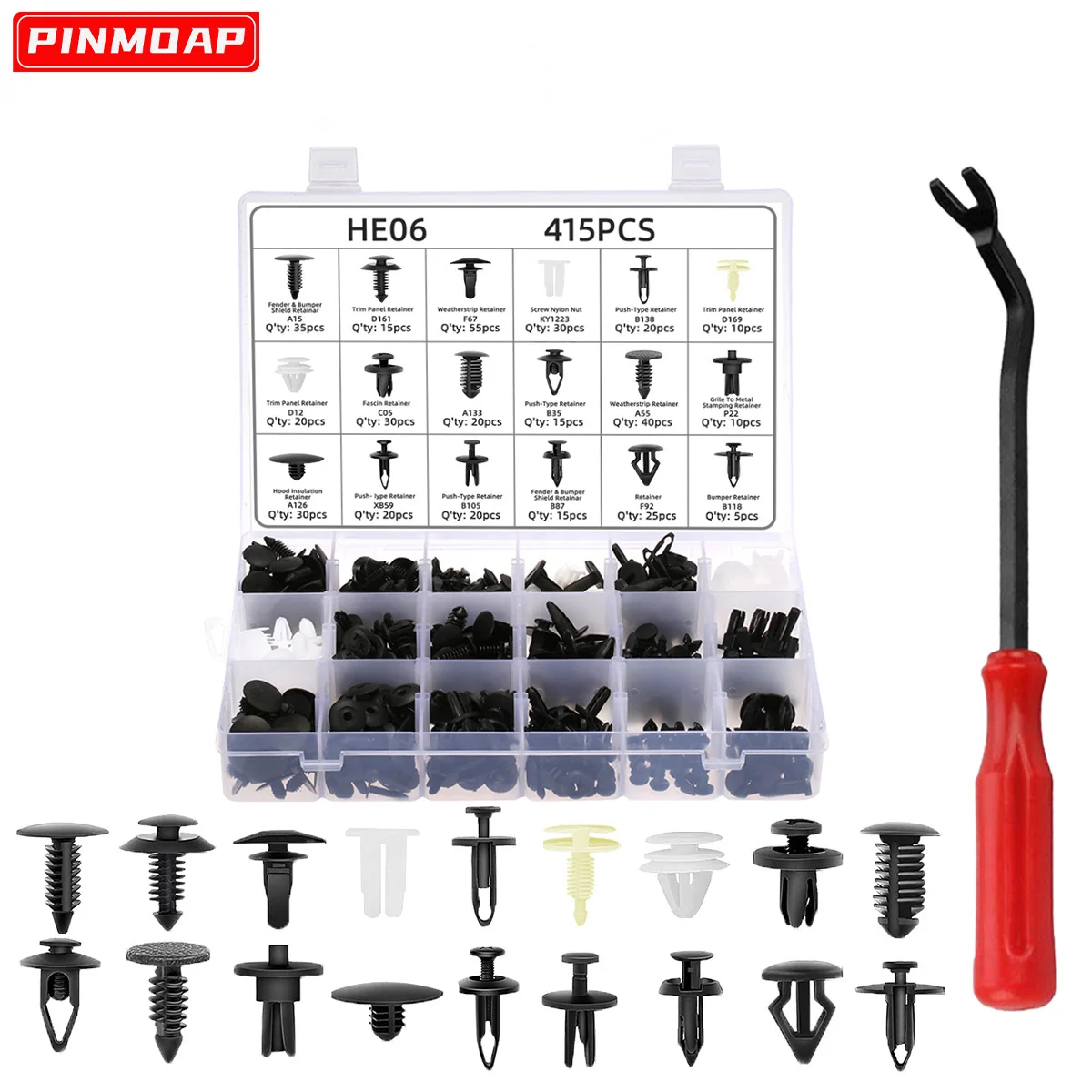 Kit fijación parachoques Nailon - Anclajes plásticos universales