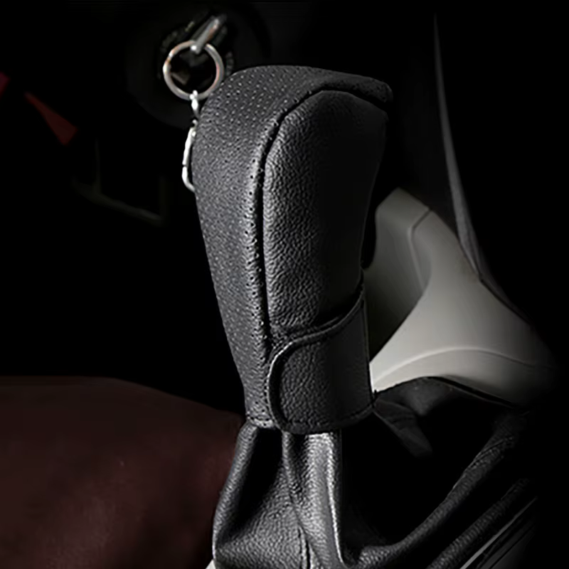 Funda negra de cuero sintético para pomo de cambio automático universal - imagen 5