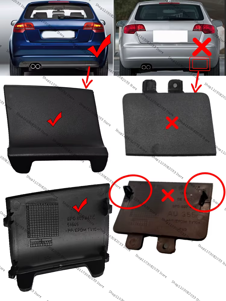 Tapa gancho remolque trasera Audi A3 Sportback 8P 8P0807441C - imagen 2