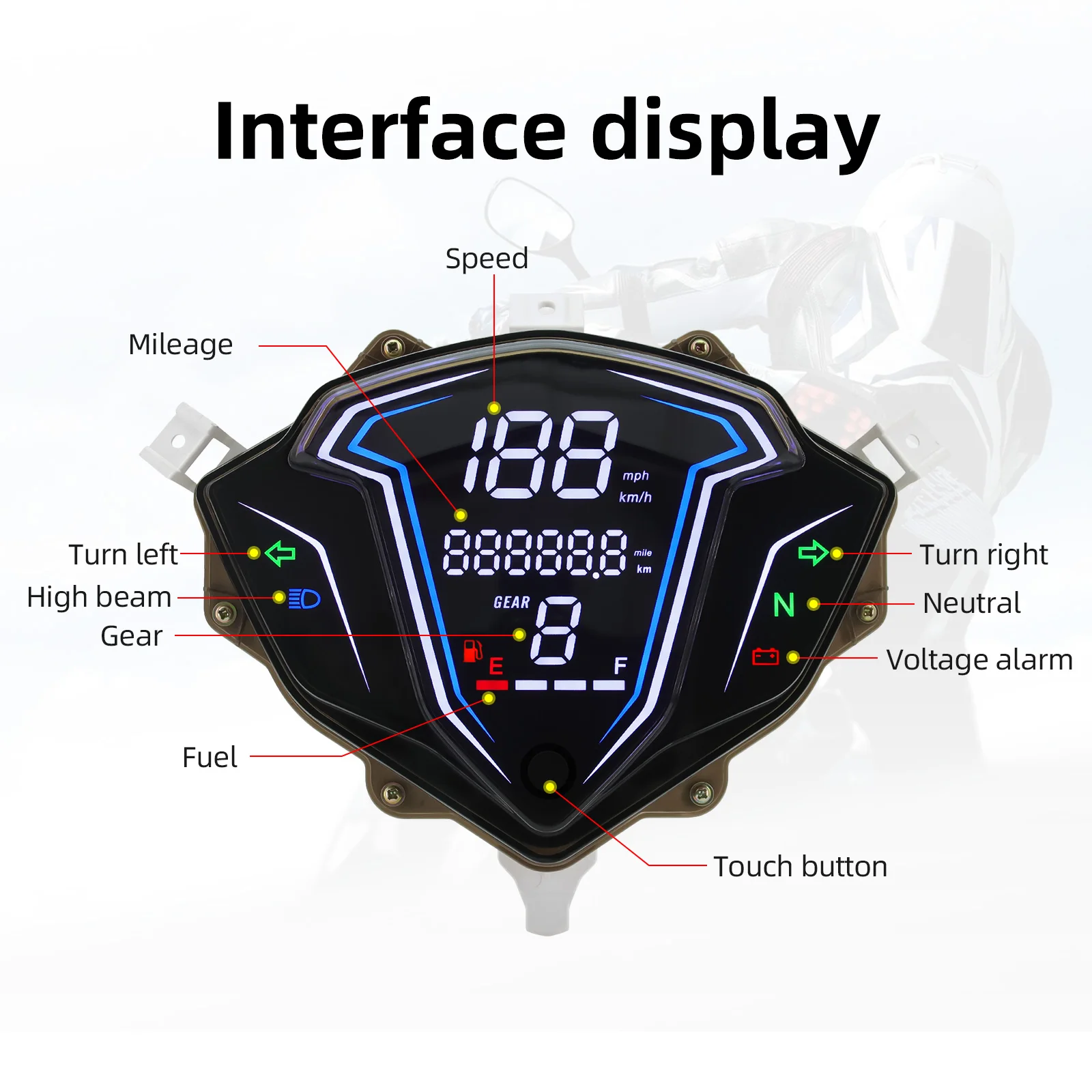 Cuadro instrumentos LED velocímetro combustible voltímetro Yamaha SRL115 - imagen 5