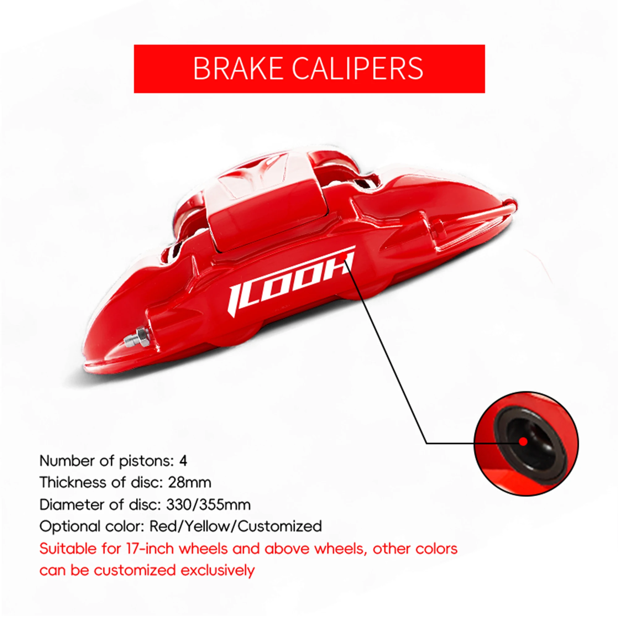 ICOOH Racing Kit pinza trasera 4 pistones con pastillas – Toyota 18-19 - imagen 3