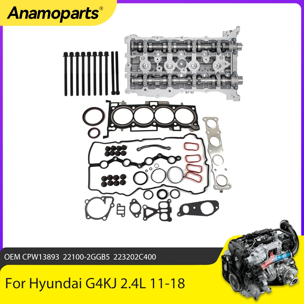 Piezas de motor Juego completo de juntas de culata compatible con 2,4 L para G4KJ 2.4L Hyundai 11-18 CPW13893 22100-2GGB5 223202 C400