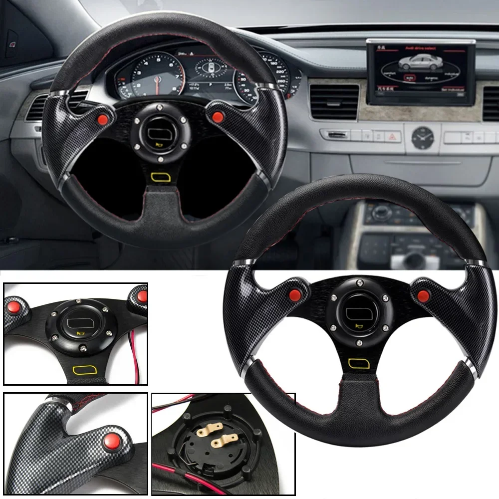 Volante racing plano 320mm carbono universal - imagen 2