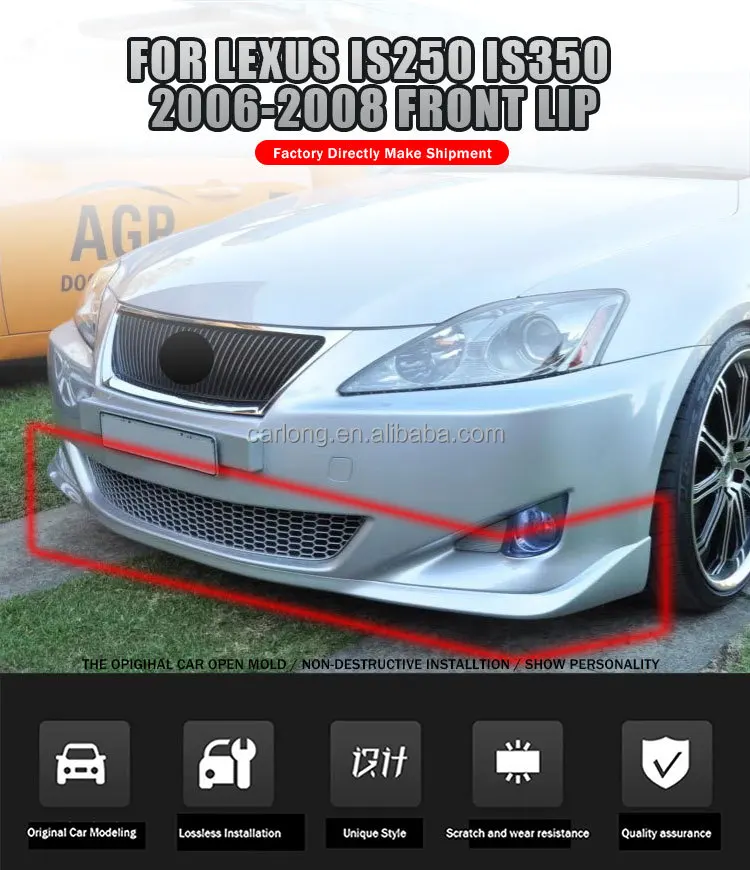Vista del difusor de labio delantero para Lexus IS250