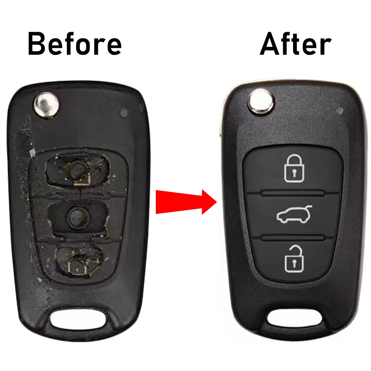 Carcasa de llave coche botones Hyundai Tucson IX35 y Kia Rio - imagen 3