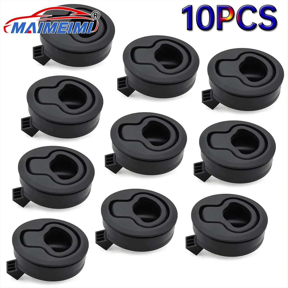 10 Uds. De pestillo de montaje redondo negro, escotillas de elevación, casillero de bloqueo, accesorios de yate para RV, yate marino