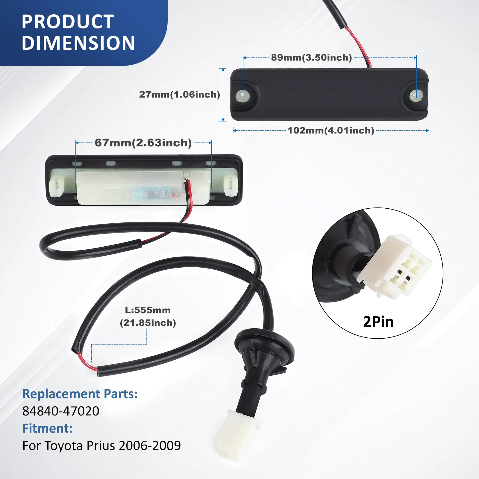 Interruptor manija puerta trasera Toyota Prius 2006-2009 OEM 4840-47020 negro - imagen 2