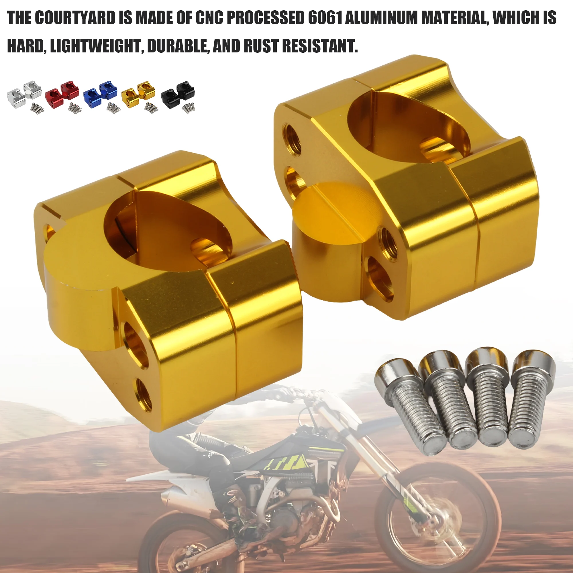 Manillar cónico aluminio CNC elevador para motocicletas ATV y pit bike - imagen 5