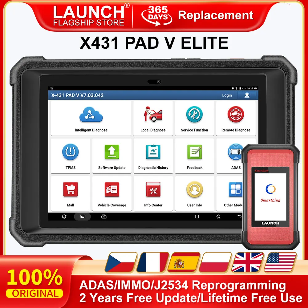 Escáner diagnóstico LAUNCH X431 PAD V Elite con codificación ECU y ADAS