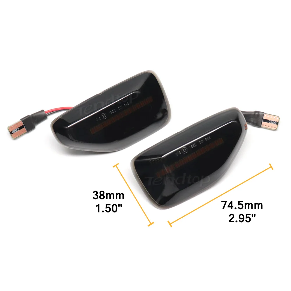 2 uds LED ámbar indicador lateral dinámico luz de señal de giro indicador ámbar lámparas repetidor para Dacia Sandero 2 Logan 2 Duster II - imagen 5