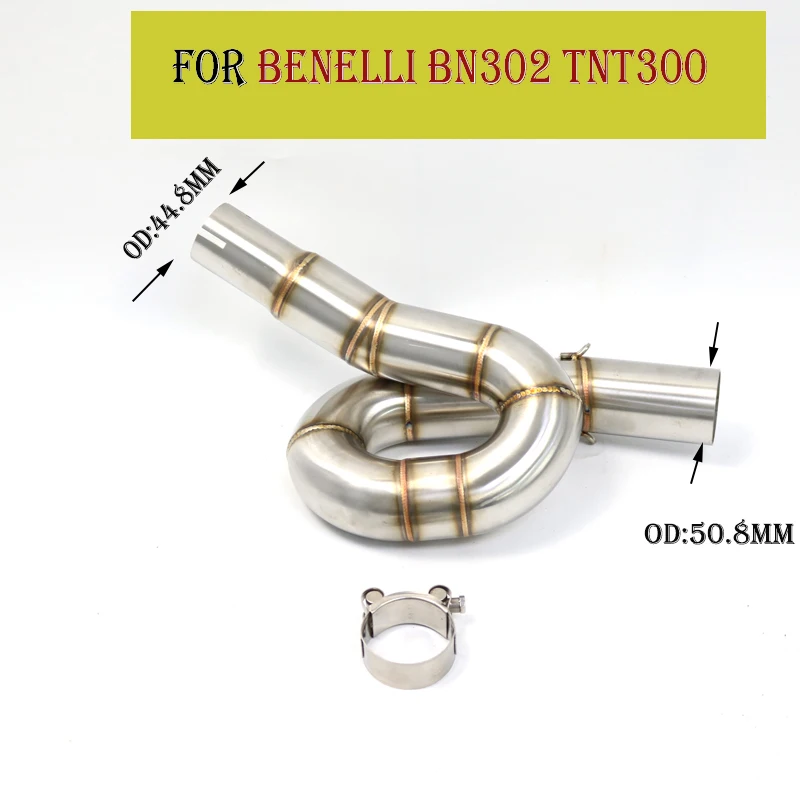 Tubo medio escape inoxidable 51mm – Benelli TNT300 BN302 2014-2018 - imagen 2
