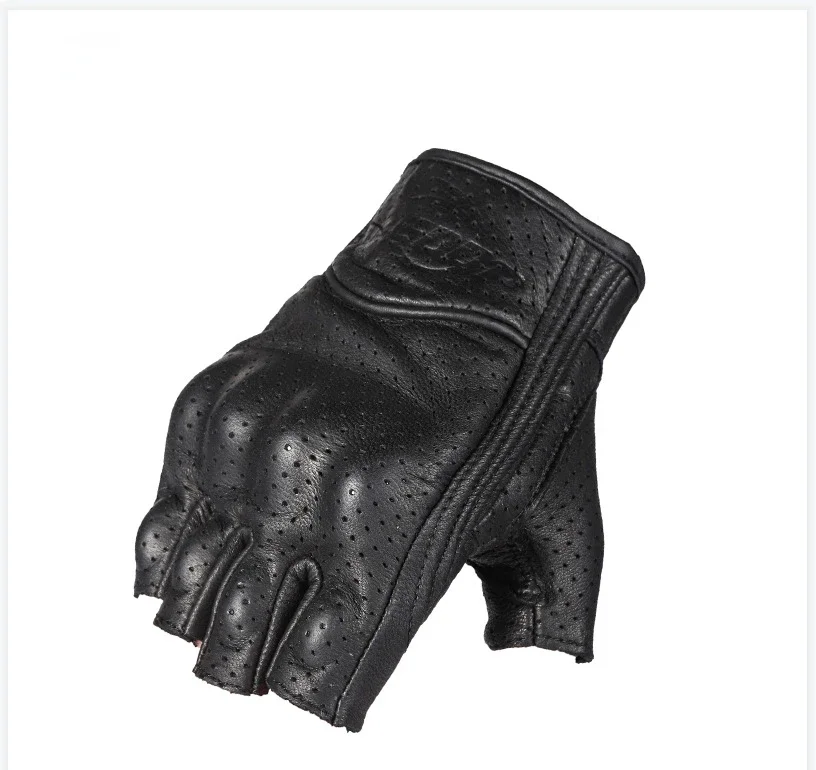 Guantes moto piel de oveja medio dedo transpirables para e-bike - imagen 2