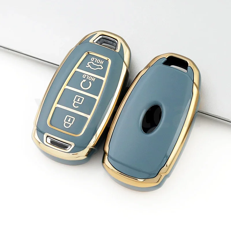 4 botones para Hyundai Kona Elantra GT Encino Solaris Azera Grandeur Accent Santa Fe Palisade suave TPU funda para llave remota de coche - imagen 4