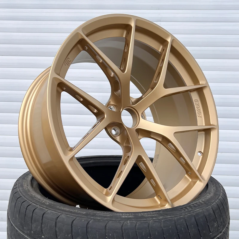 Llantas doradas personalizadas de 17 18 19 y 20 pulgadas, ruedas de aleación de aluminio forjadas con diseño de radios de platillo profundo ligero de resaca - imagen 3
