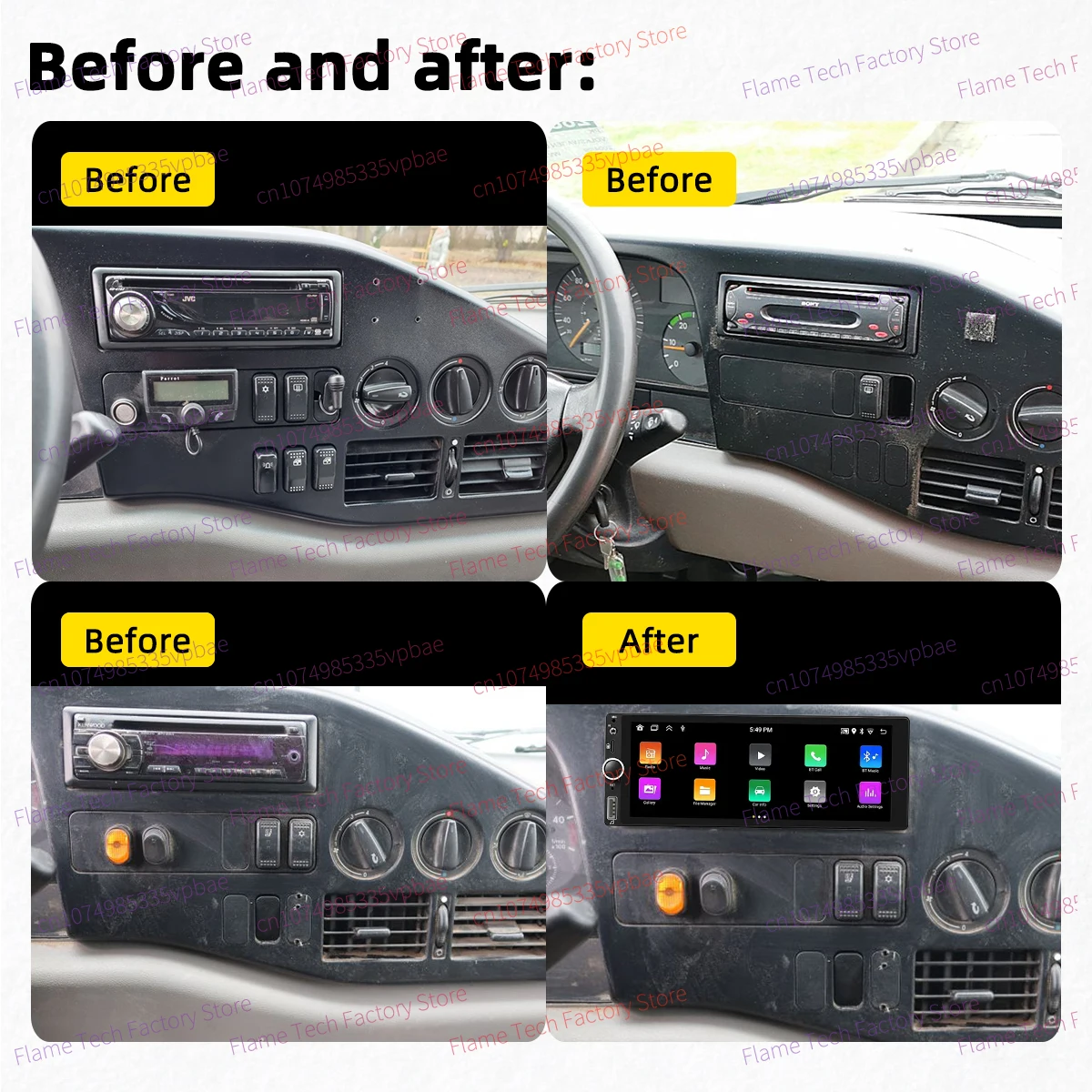 Autoradio Android CarPlay 1 Din VW LT28 LT35 LT46 (2000-2006) - imagen 2
