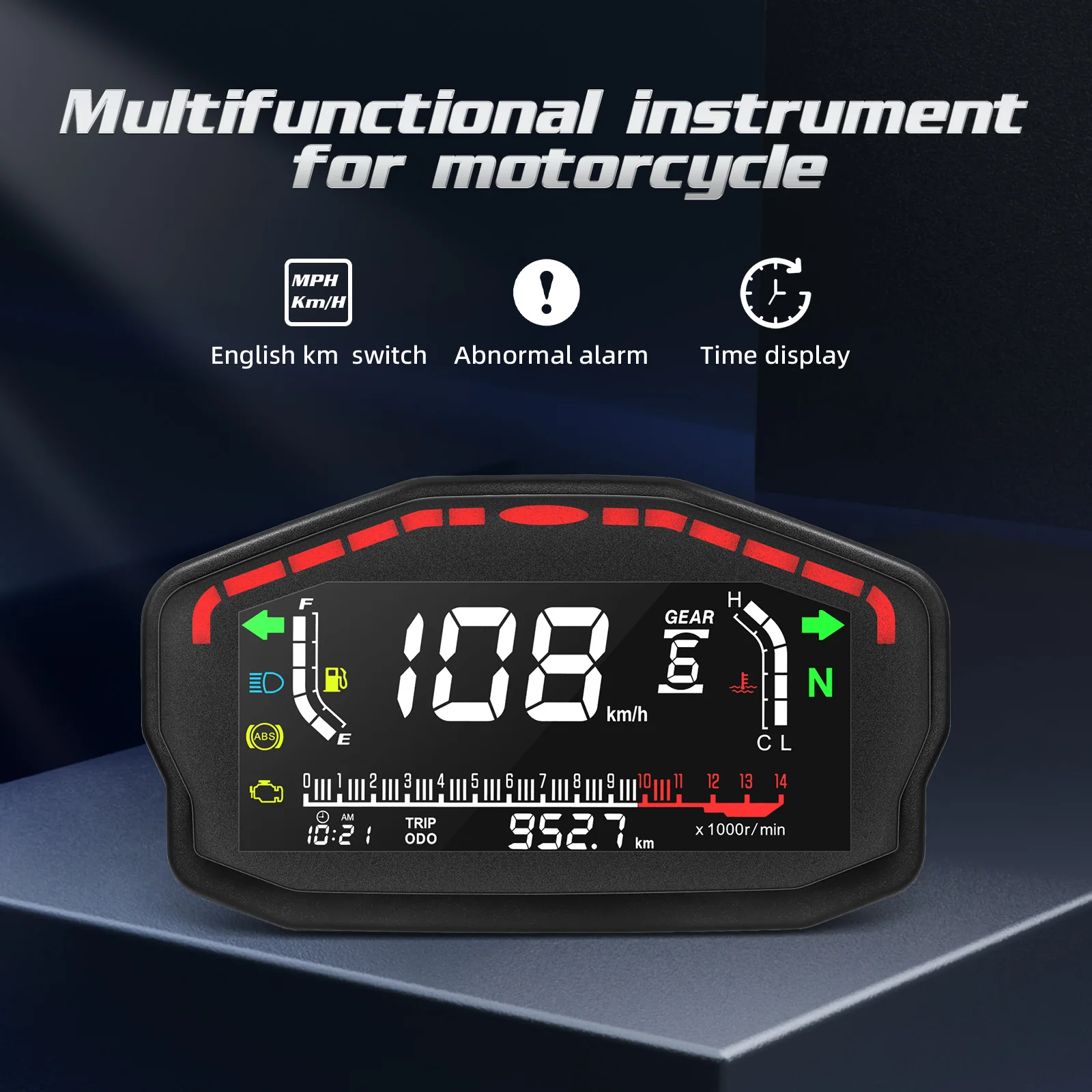 Velocímetro LCD para moto 2/4 cilindros con sensor y retroiluminación - imagen 5