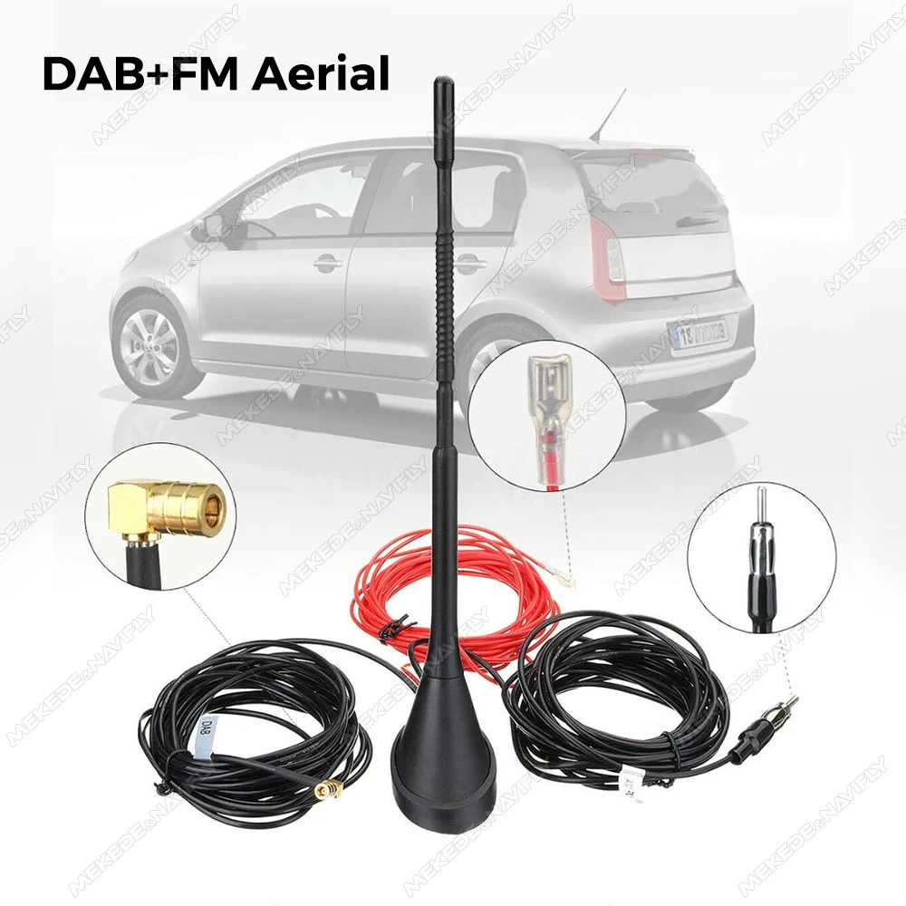 MEKEDE antena coche DAB+FM amplificada con SMA base techo - imagen 2