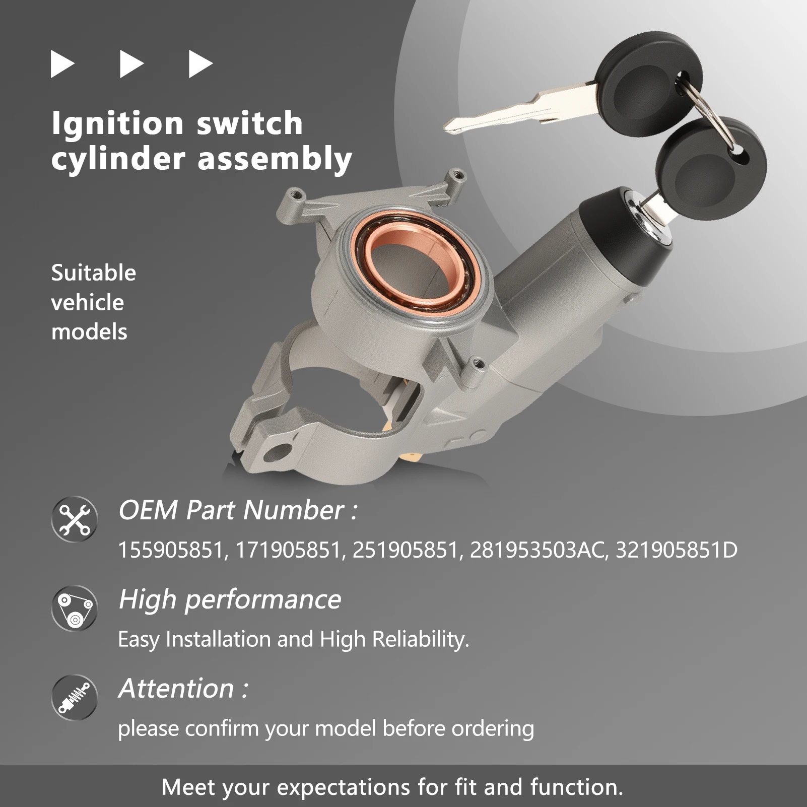 Carcasa de bloqueo de dirección 155905851 para VW Polo y Transporter T1-T3 - imagen 2