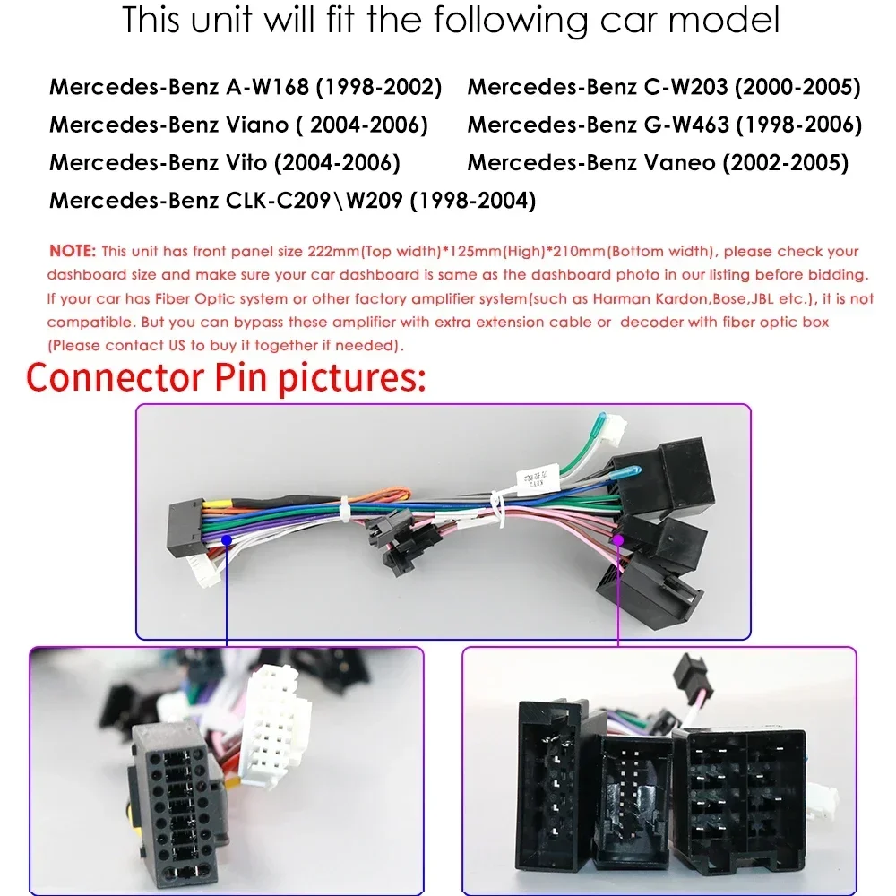 Radio multimedia 4G Android 12 con CarPlay para Mercedes CLK W209 Vito - imagen 4